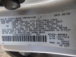 2002 Toyota Highlander Silver 2.4L AT 2WD #Z24664